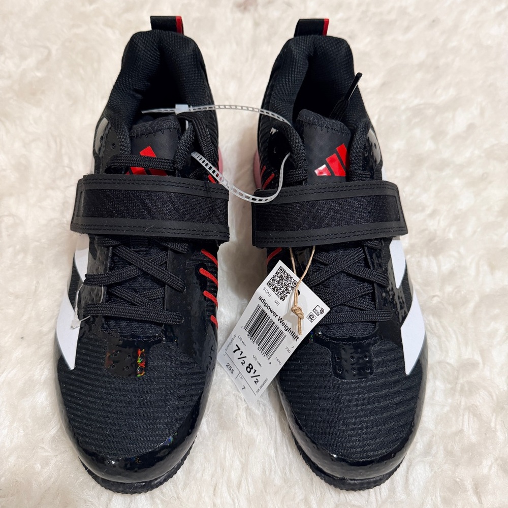 Adidas The Total Weightlifting Shoes Mens Size 7.5 Womens 8.5 Black White Red